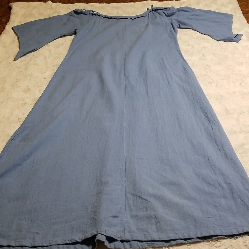 Soft Surroundings Maxi Dress Women Size Medium Cotton Tall Blue